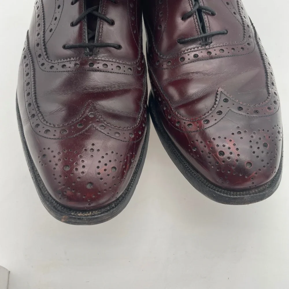 Johnston & Murphy Aristocraft Cordovan Leather‎ Wingtip Oxford Shoe 9.5 USA